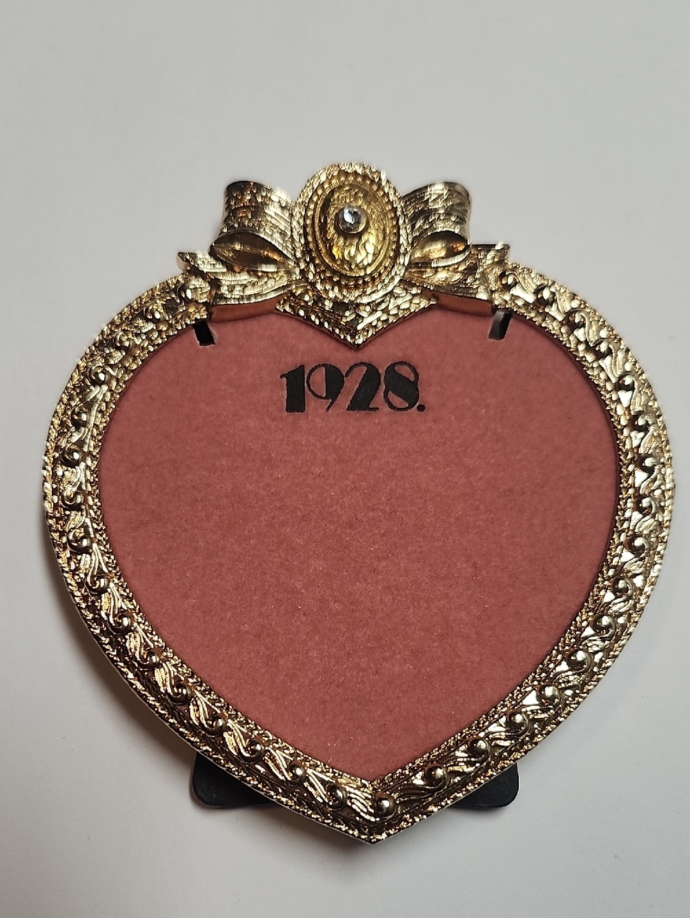 1928 Gold-Tone Heart Picture Frame